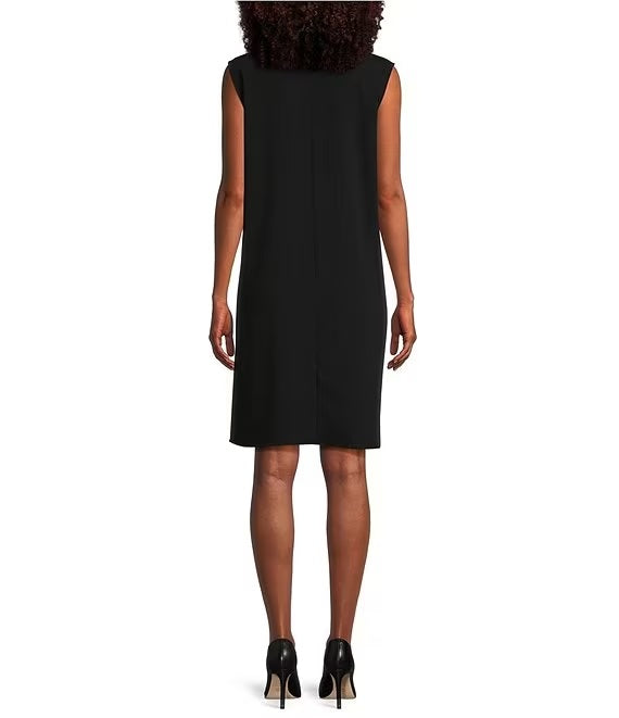 Caroline Rose Matte Crepe A-Line Tank Dress