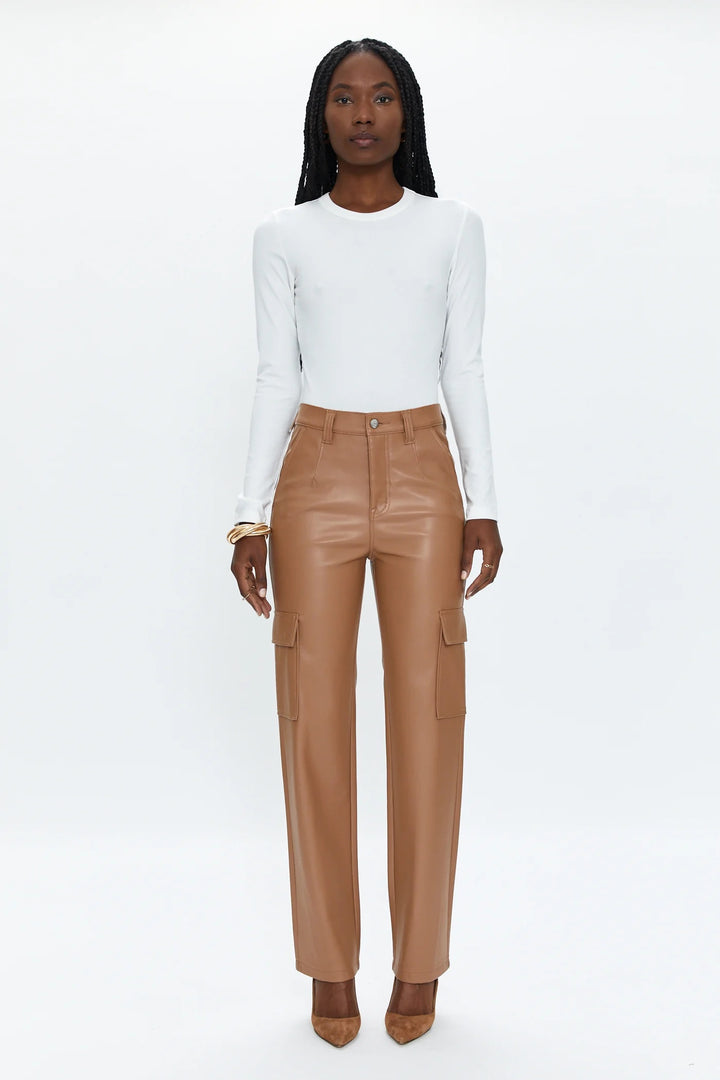 Cassie Vegan Leather Cargo Pant