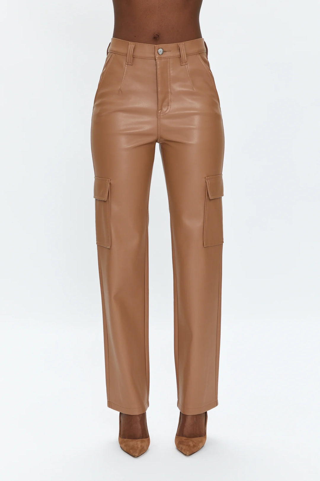 Cassie Vegan Leather Cargo Pant