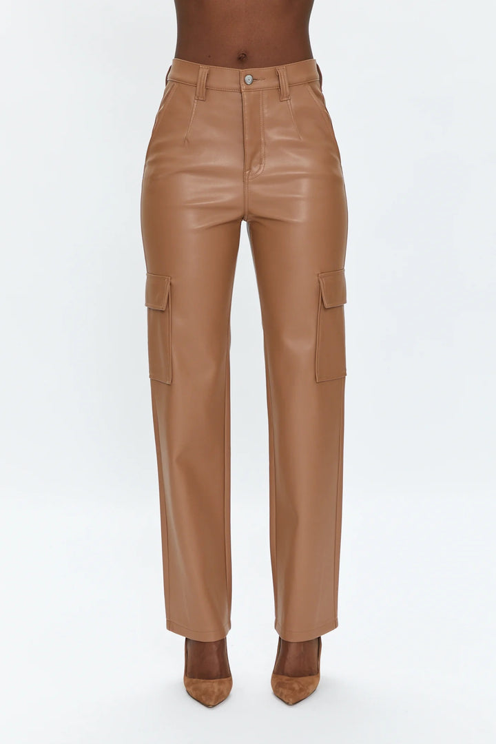 Cassie Vegan Leather Cargo Pant