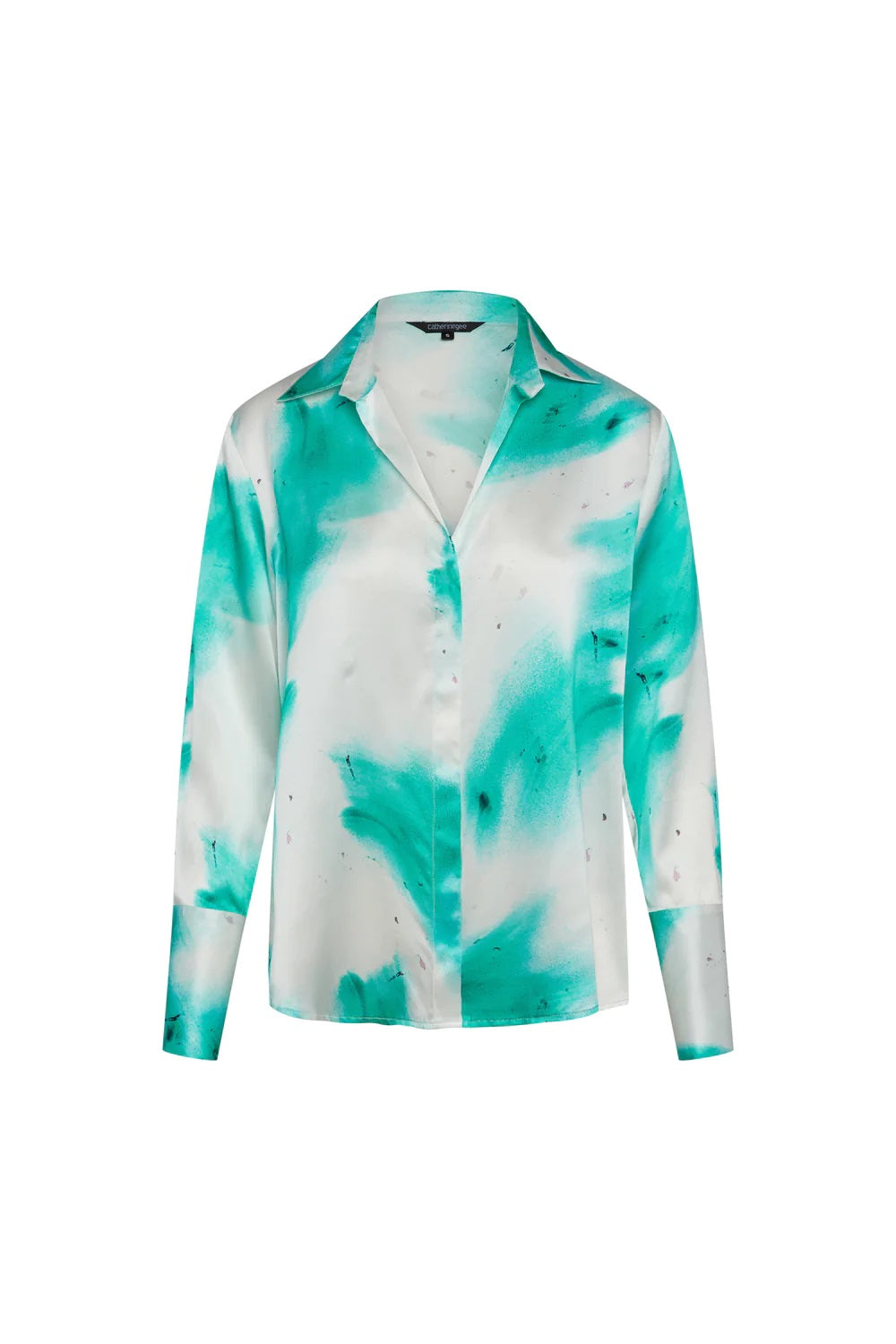 Catherine Gee Daria Silk Shirt - Teal Art