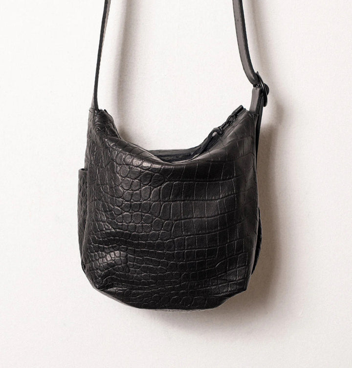 Daniella Lehavi Chicago Small Hobo Bag in Black Croco available at Barbara Katz