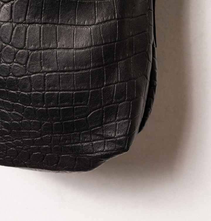 Daniella Lehavi Chicago Small Hobo Bag in Black Croco available at Barbara Katz