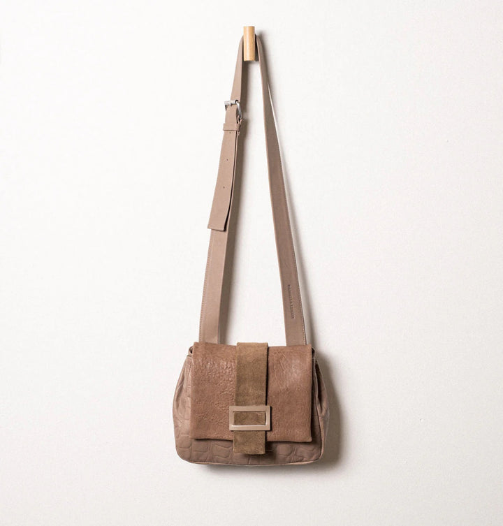 Daniella Lehavi Eva Messenger Bag in  Mocca Croco available at Barbara Katz