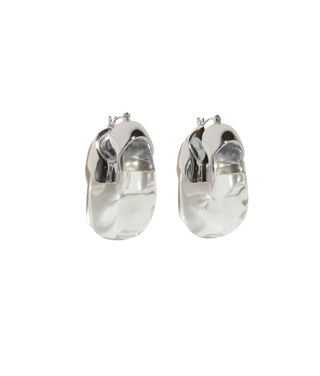 Lizzie Fortunato Organic Hoops - Silver/Clear available at Barbara Katz