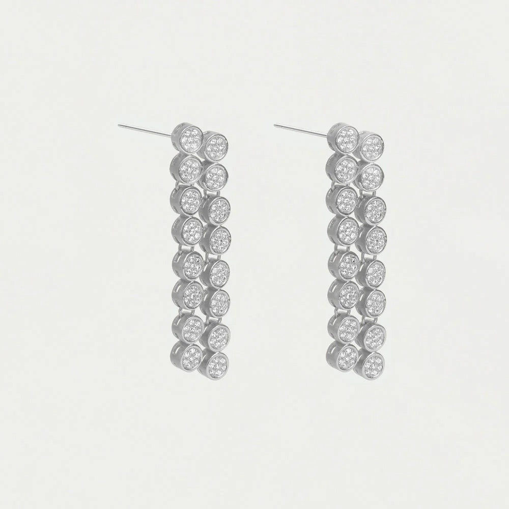 Dean Davidson Mirabeau Pave Statement Drop Earrings in White Topaz/Silver available at Barbara Katz