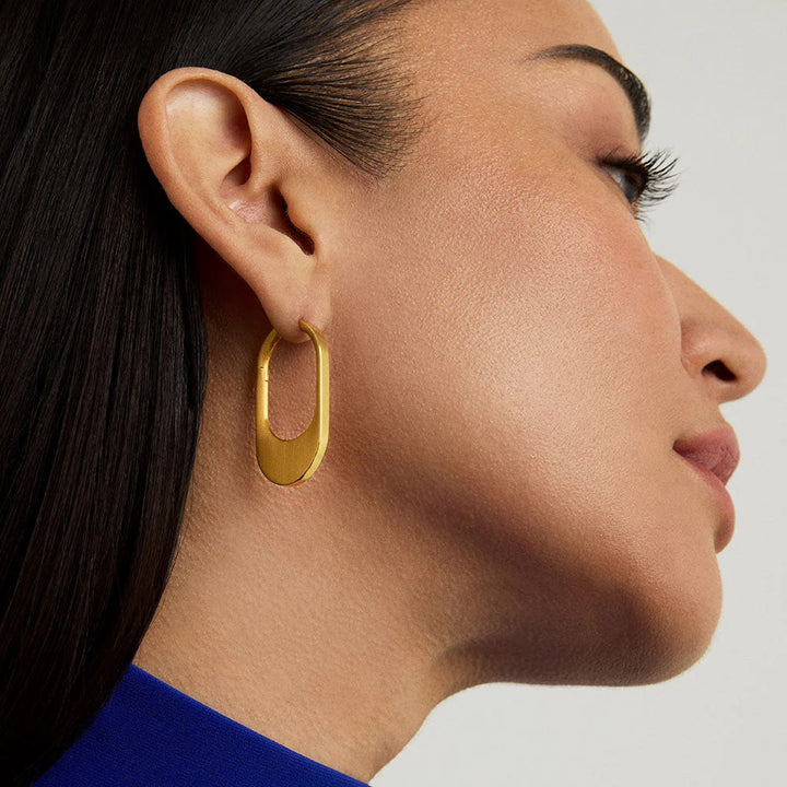 Dean Davidson Crosby Hinged Hoop Earrings in Gold available at Barbara Katz