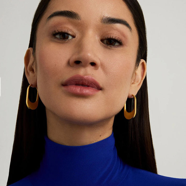 Dean Davidson Crosby Hinged Hoop Earrings in Gold available at Barbara Katz