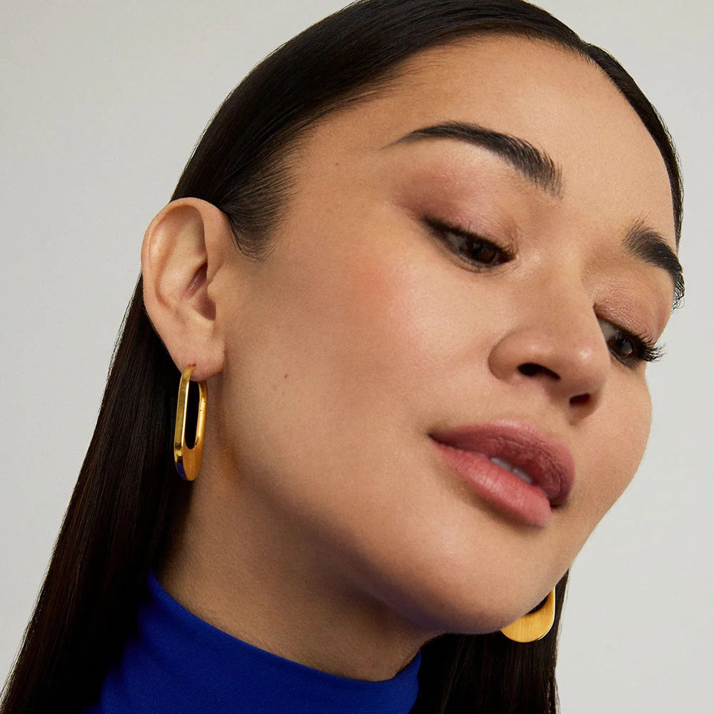 Dean Davidson Crosby Hinged Hoop Earrings in Gold available at Barbara Katz