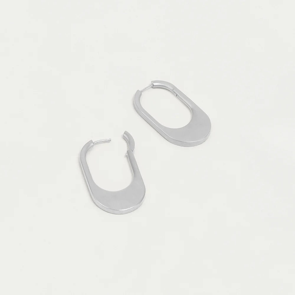 Dean Davidson Crosby Hinged Hoop Earrings in Silver available at Barbara Katz