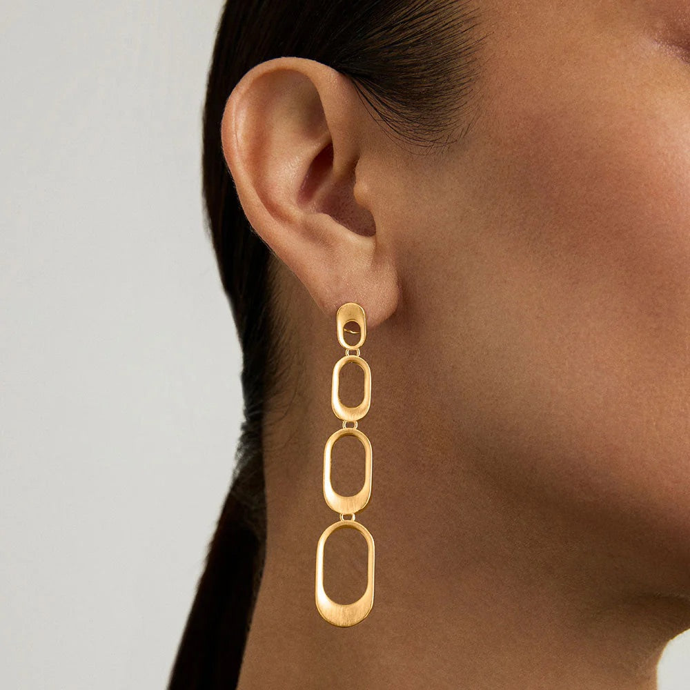 Dean Davidson Bleecker Statement Drop Earrings in Gold available at Barbara Katz