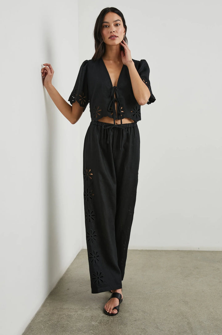 Rails Emmie Pants in Black Eyelet paired with matching Pari Blouse available at Barbara Katz