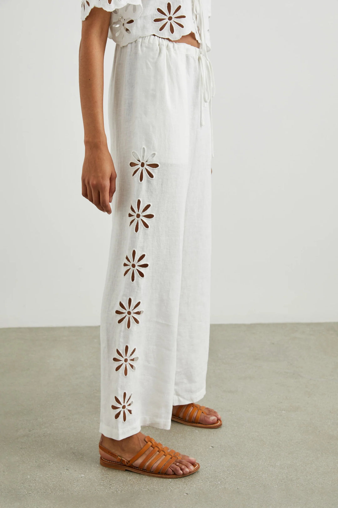 Rails Emmie Pull-On Pants in White Eyelet available at Barbara Katz