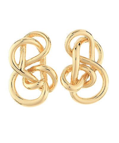 BK Jewelry Cata Geometric Shape Metal Earrings in Gold available at Barbara Katz