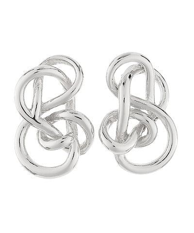 BK Jewelry Cata Geometric Shape Metal Earrings in Rhodium available at Barbara Katz