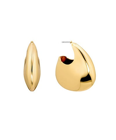 BK Jewelry Bianca Puffy Triangle Open Hoop Earrings in Gold available at Barbara Katz