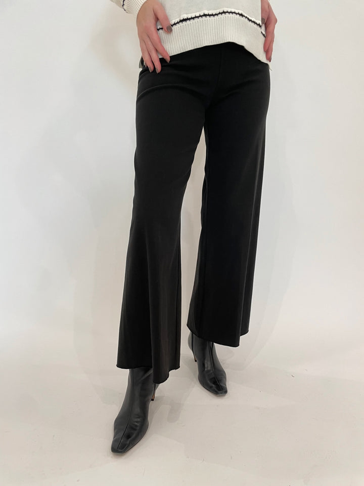 Lysse Erin High Waist Wide Leg Denim Pants in Denim Black available at Barbara Katz