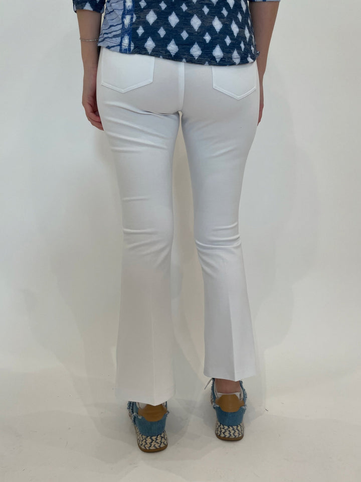 Peace of Cloth Ella Paramount Knit Pull-On Pants in White available at Barbara Katz