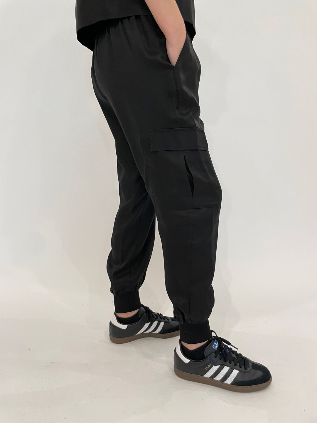 Cinq a Sept Giles Jogger Pants in Black available at Barbara Katz