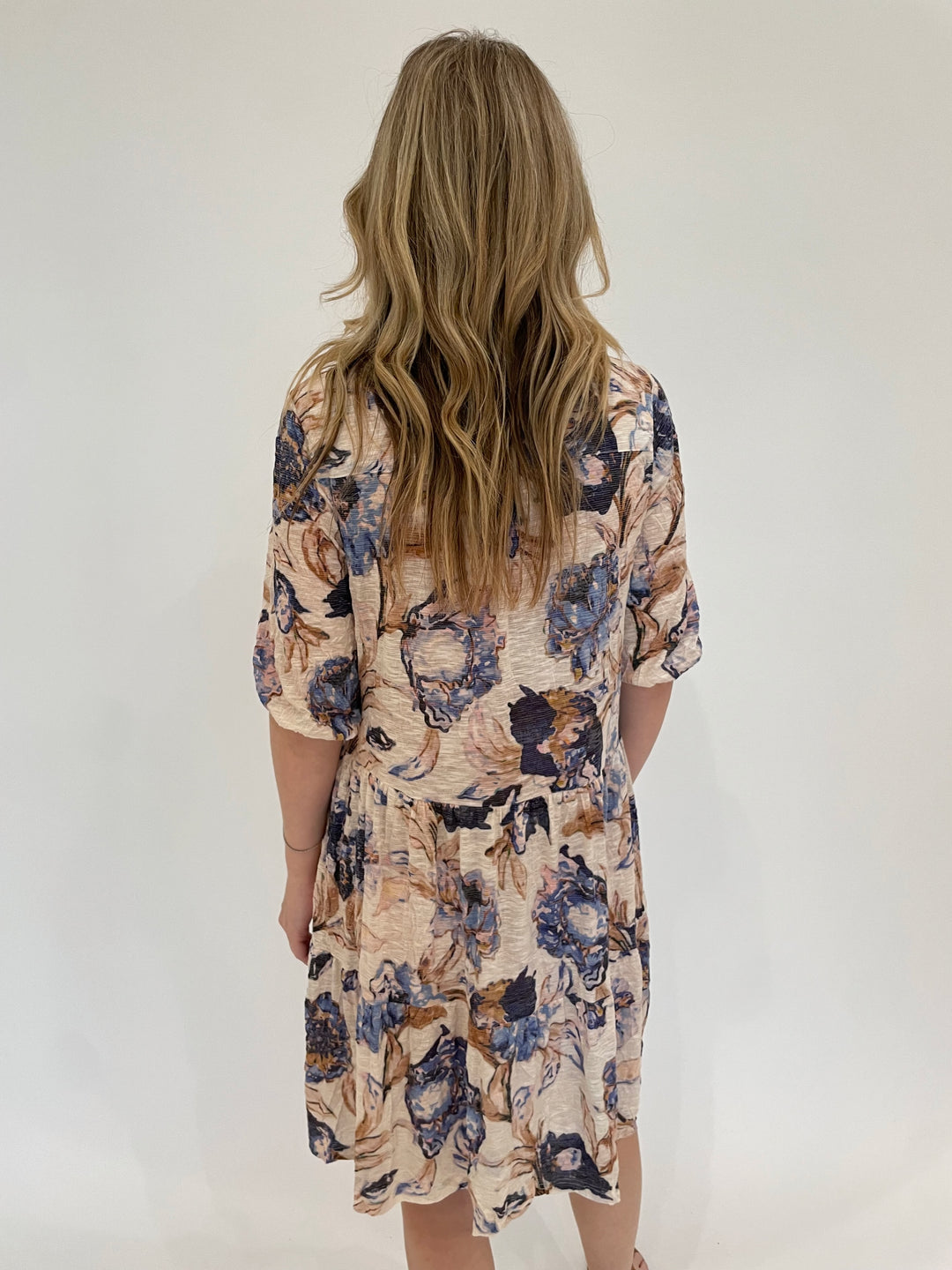 David Cline Skye Tiered Ruffle Dress in Denim available at Barbara Katz