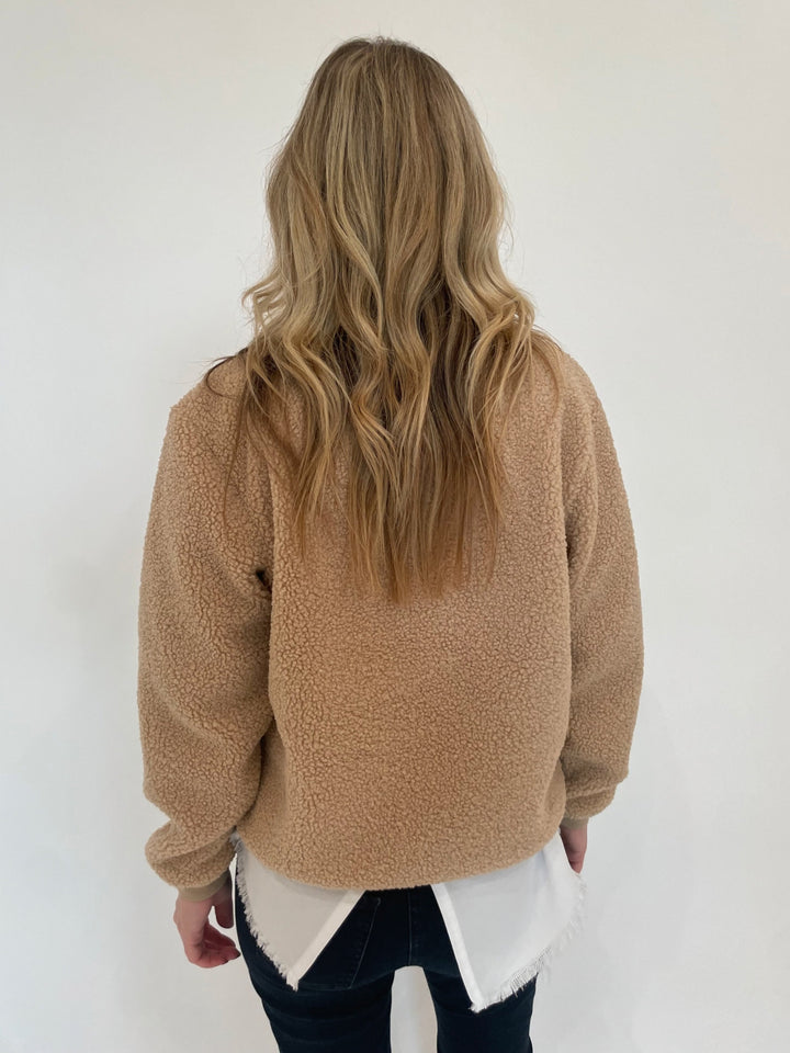 BK Shane Sherpa Bomber Jacket in Autumn Sand available at Barbara Katz