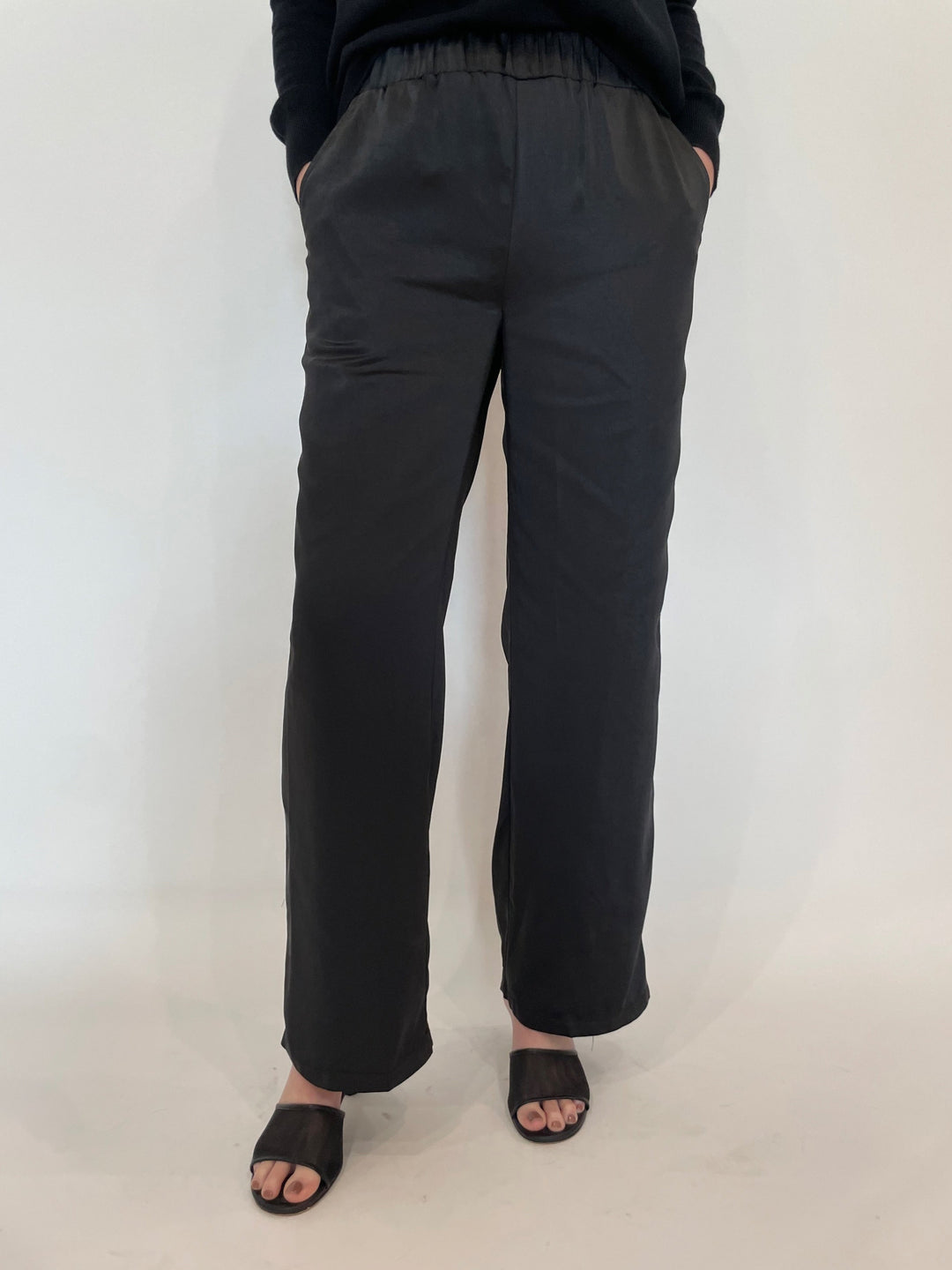 J Society Jesse Satin Pants in Black available at Barbara Katz