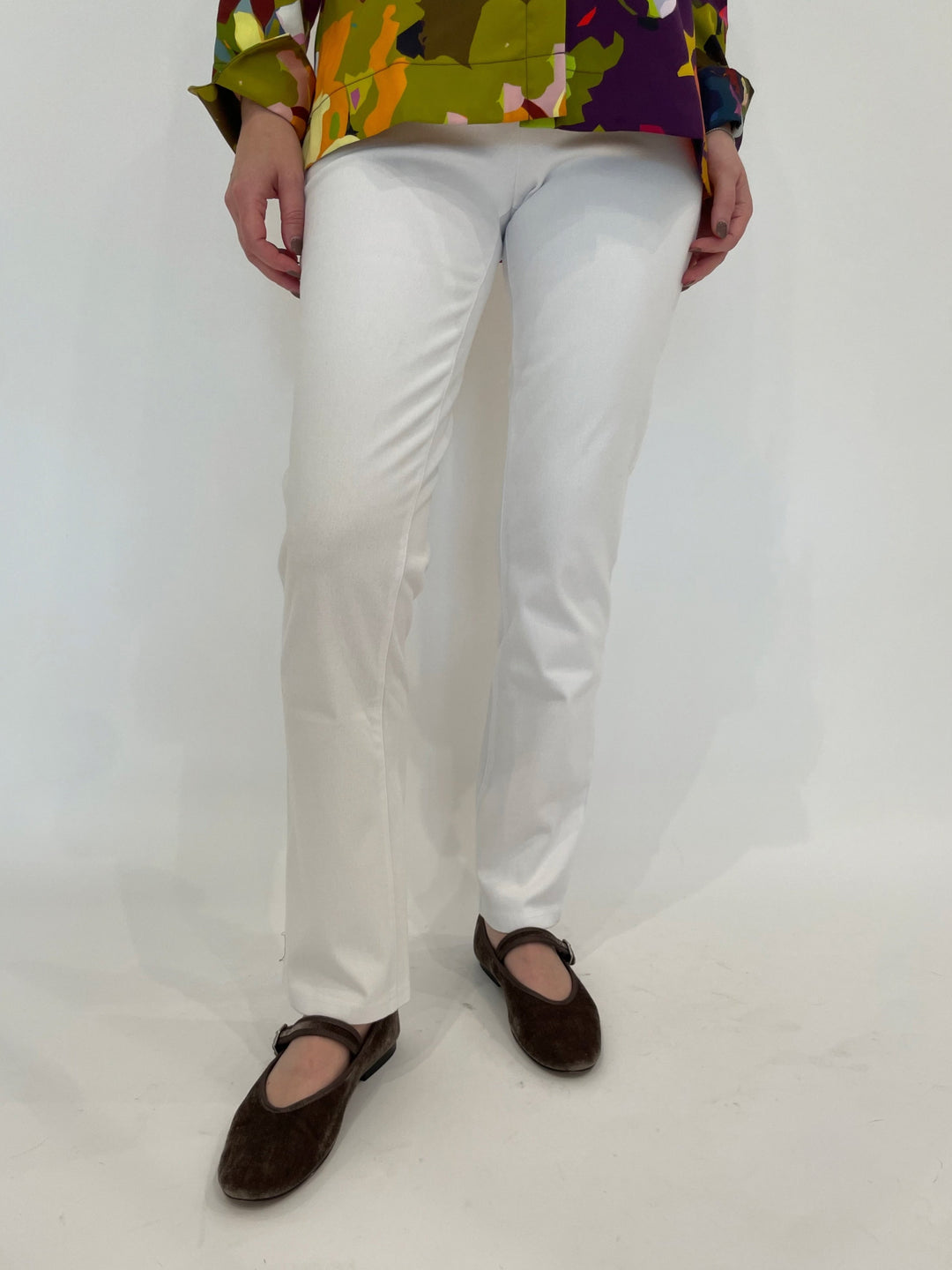 Lysse Spencer Straight Leg Denim Jeans in White available at Barbara Katz