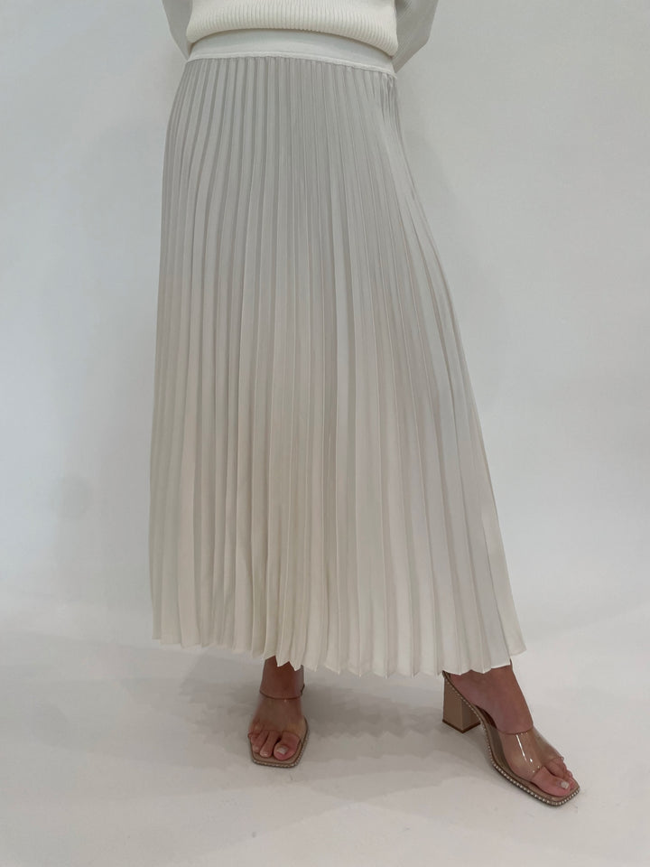 Simkhai Valor Pleated Skirt in Ivory available at Barbara Katz