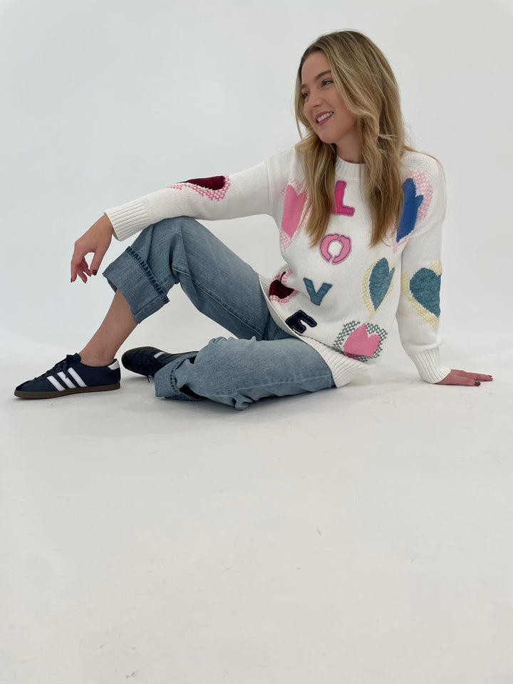 Kerri Rosenthal Jammy Love Sweater paired with Pistola Ryder High Rise Cuffed Jeans available at Barbara Katz