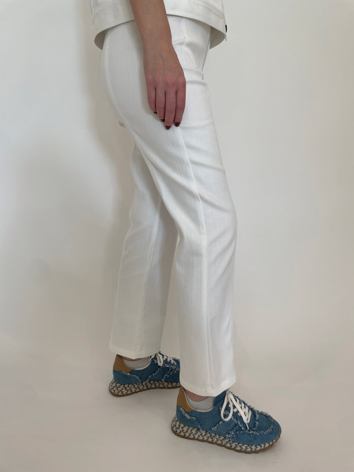 Cinq a Sept Dorothea White Denim Pants available at Barbara Katz