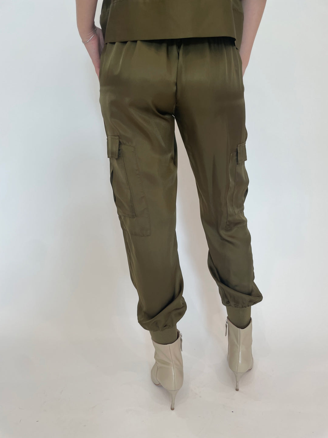 Cinq a Sept Giles Pants in Dark Olive available at Barbara Katz