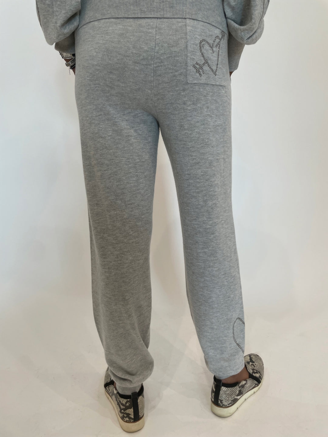 Whisper by Brodie Heart Hot Fix Joggers in Chromium available at Barbara Katz