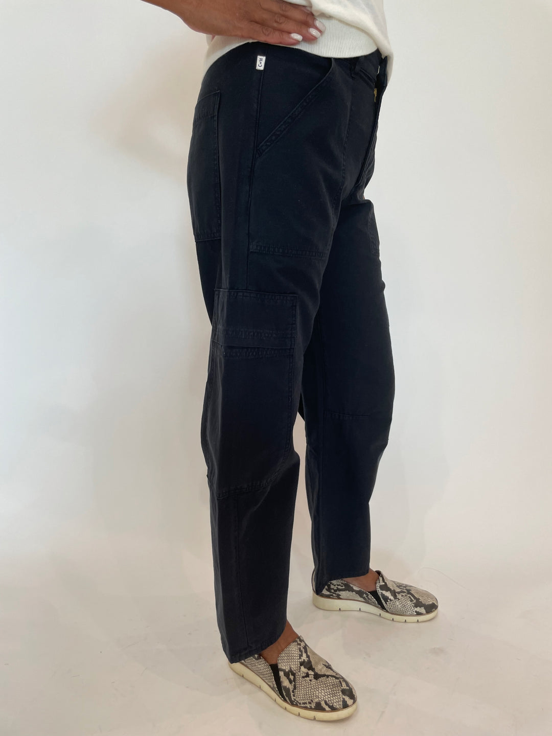 Citizens of Humanity Marcelle Low Slung Easy Cargo Pants in True Navy available at Barbara Katz