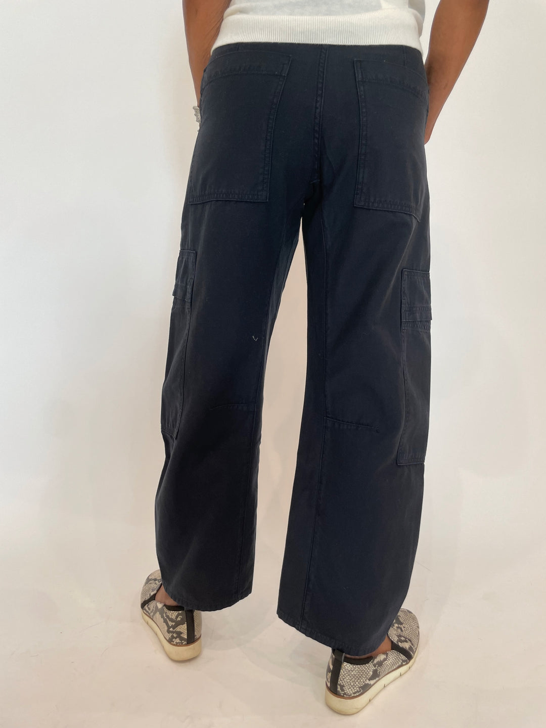 Citizens of Humanity Marcelle Low Slung Easy Cargo Pants in True Navy available at Barbara Katz