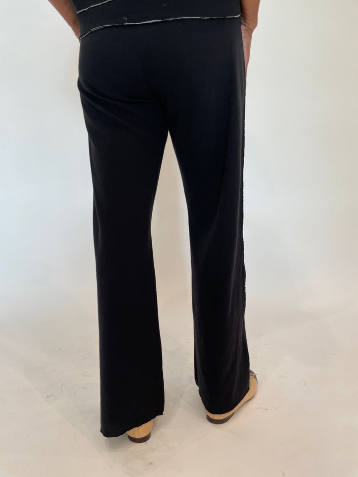 Goldie Stella Double-Faced Flare Pants in Black/Gray Heather available at Barbara Katz