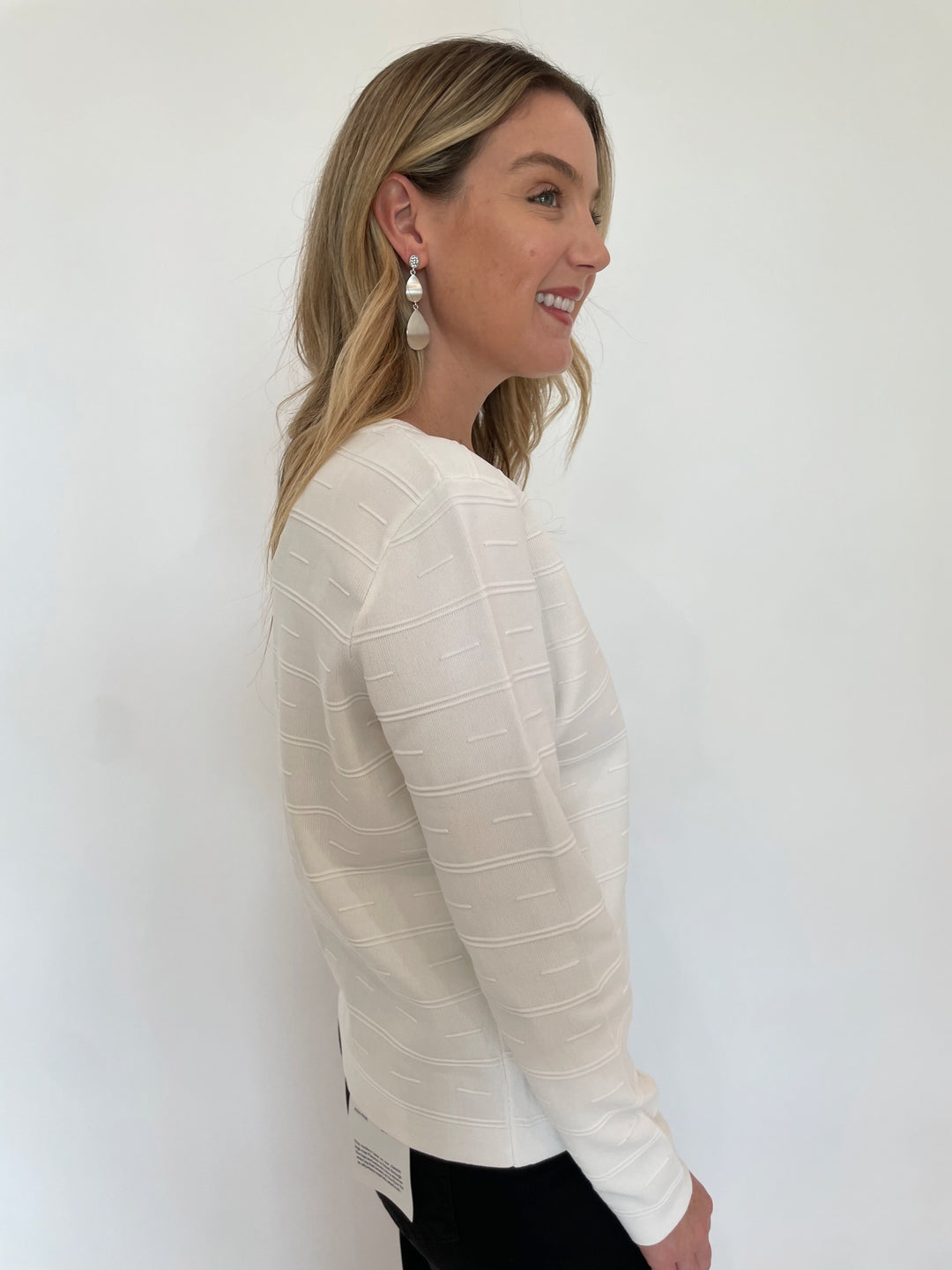 BK Juliet Long Sleeve Zip Jacket in Ivory available at Barbara Katz