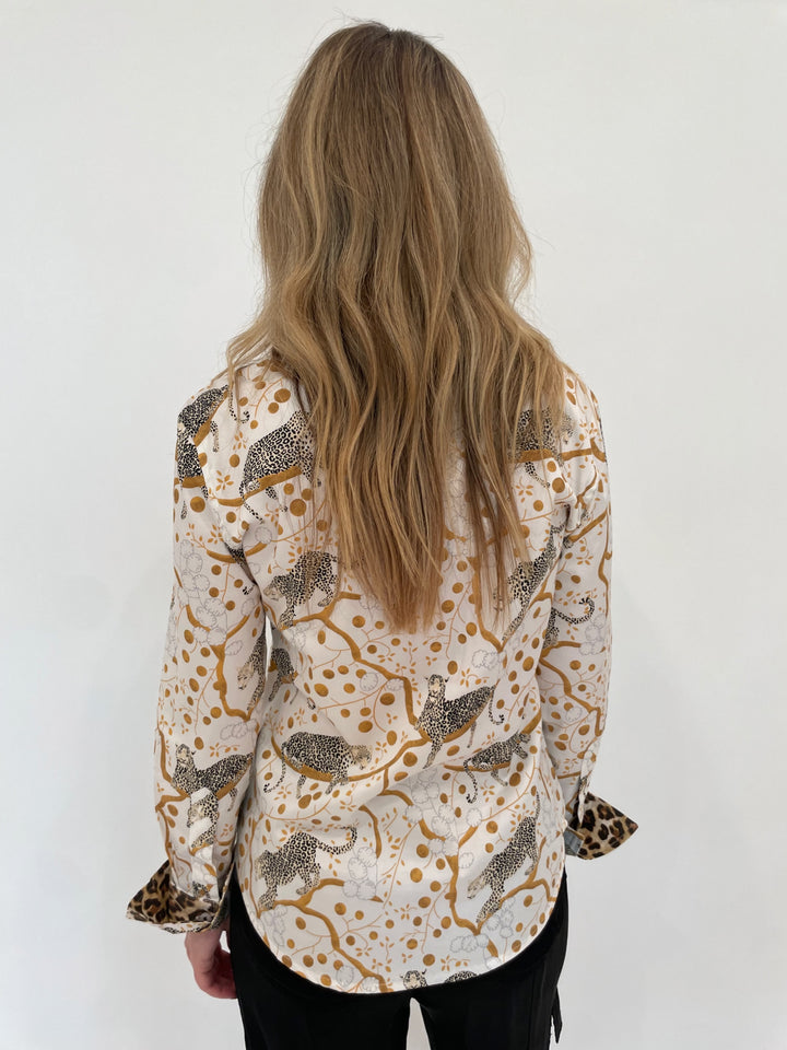 Dizzy-Lizzie Rome Shirt - Sleepy Cheetahs Print available at Barbara Katz