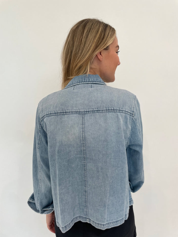 BK Boxy Army Denim Jacket available at Barbara Katz