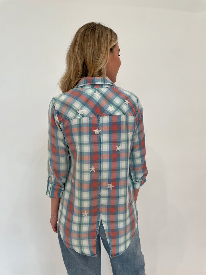 BK Sunset Plaid Shirt available at Barbara Katz