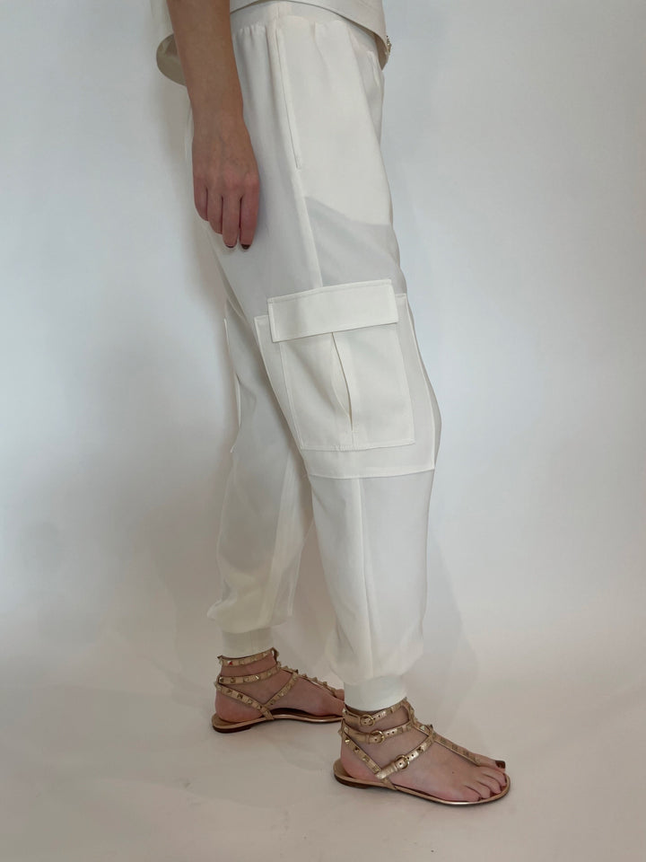 Cinq a Sept Crepe Giles Pants in Ivory available at Barbara Katz