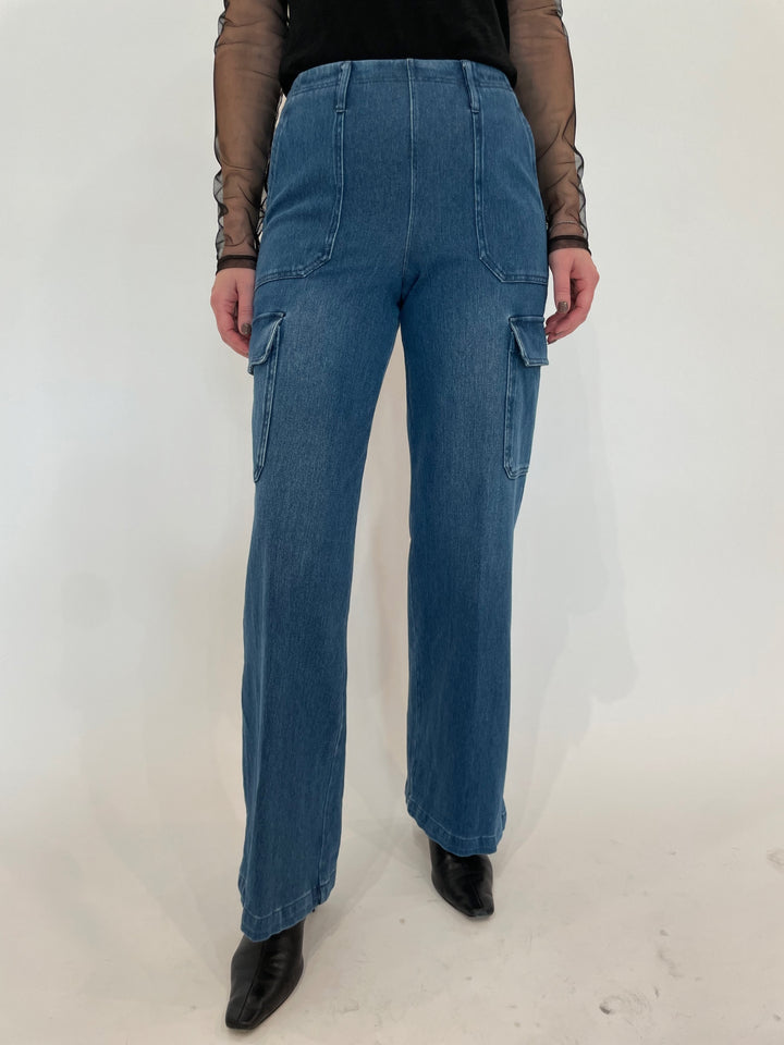 Lysse Scout Cargo Pants in Mid Wash available at Barbara Katz