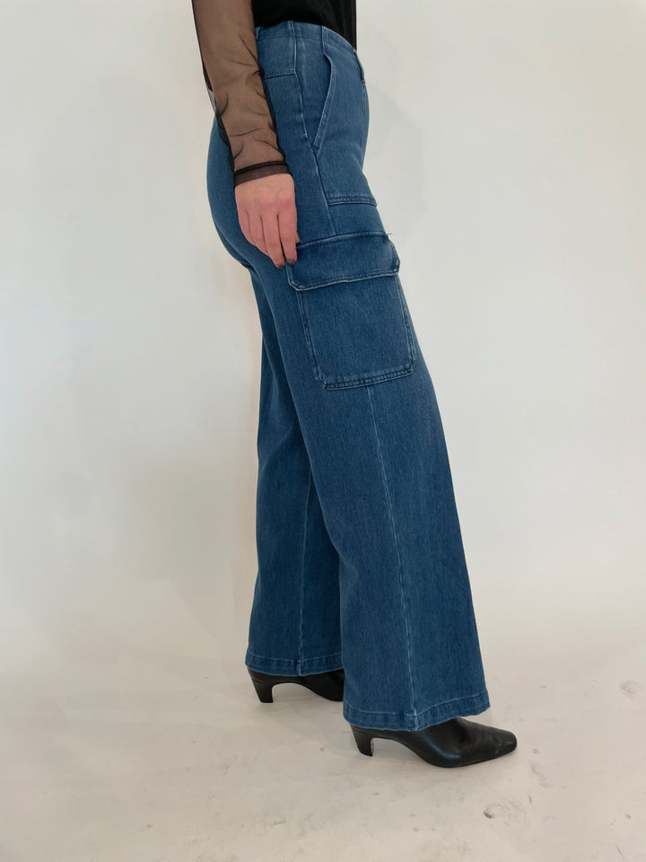 Lysse Scout Cargo Pants in Mid Wash available at Barbara Katz