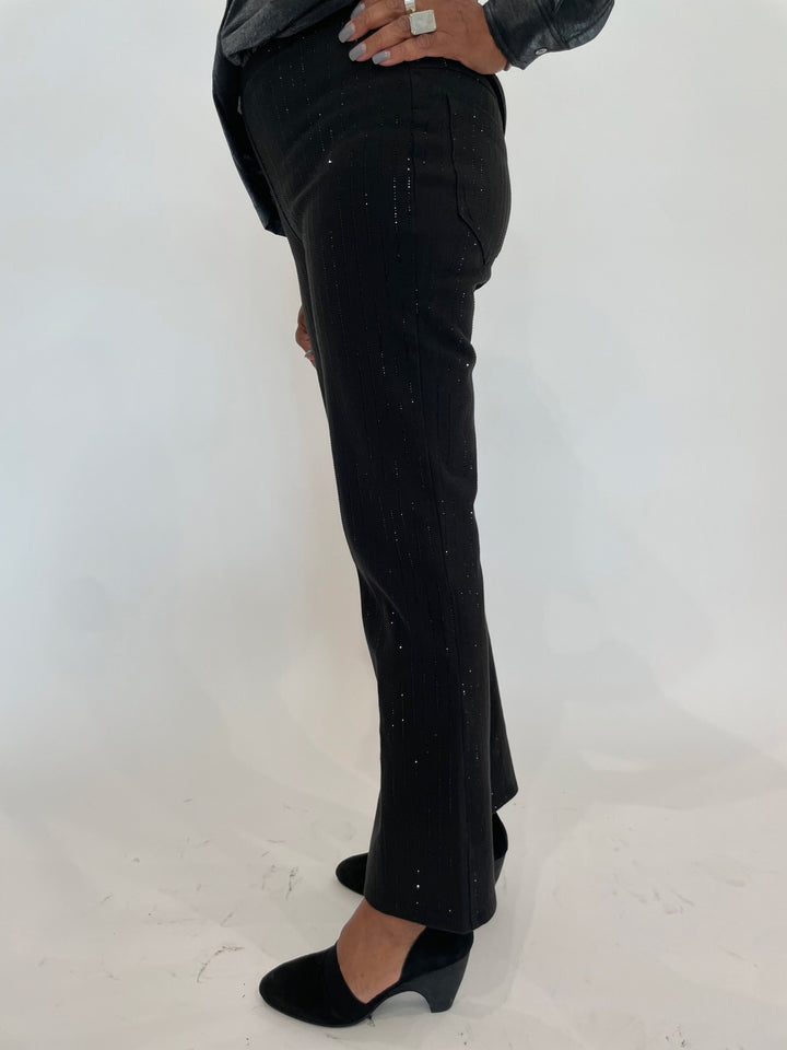 Lysse Crystal Straight Leg Denim Jeans in Black available at Barbara Katz