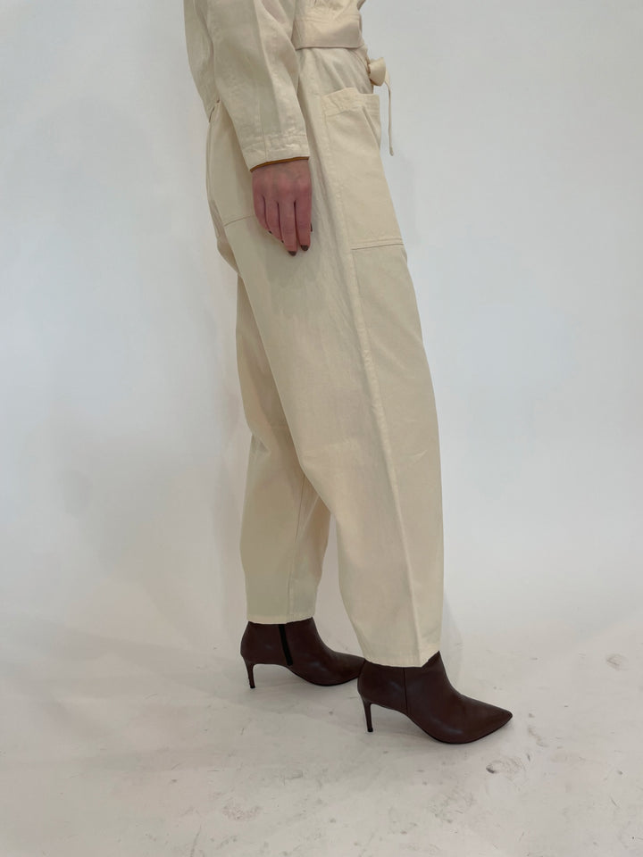 Lilla P Tapered Pants in Alabaster available at Barbara Katz