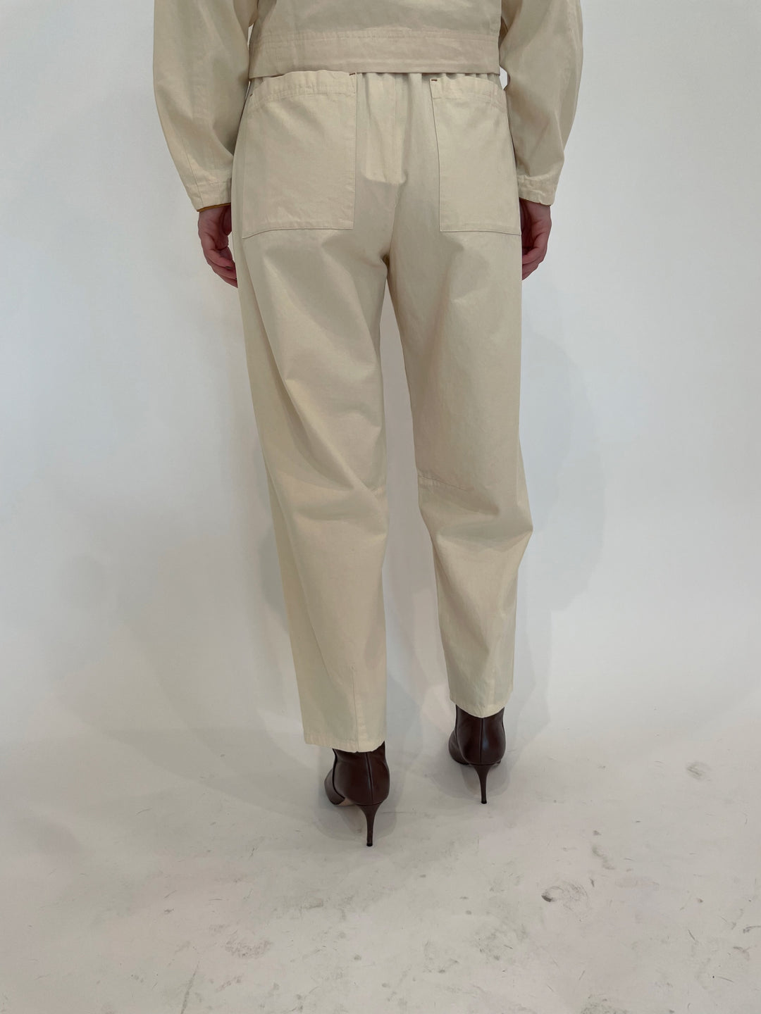 Lilla P Tapered Pants in Alabaster available at Barbara Katz