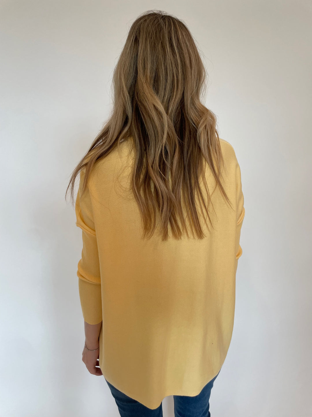 BK Sabrina Boxy Sweater in Pale Yellow available at Barbara Katz