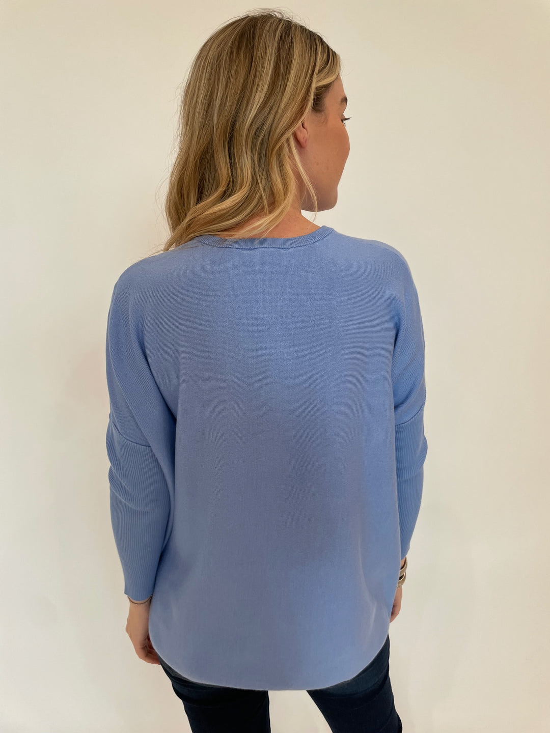 BK Sabrina Boxy Sweater in Dream Blue available at Barbara Katz