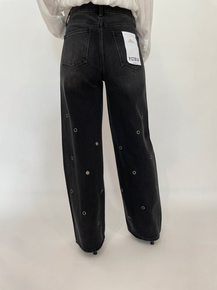 Pistola Hendrix High-Rise Relaxed Denim in Glamour available at Barbara Katz