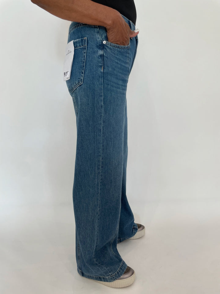 Pistola Jadyn Low Slung Palazzo Jeans in Celebration available at Barbara Katz