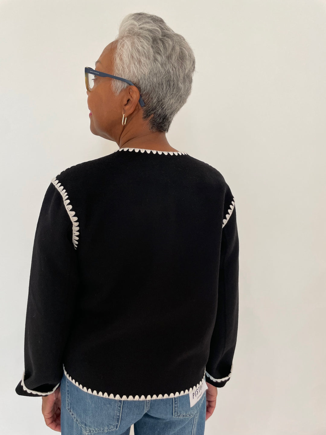 Rails Melanie Whipstitch Jacket in Black available at Barbara Katz